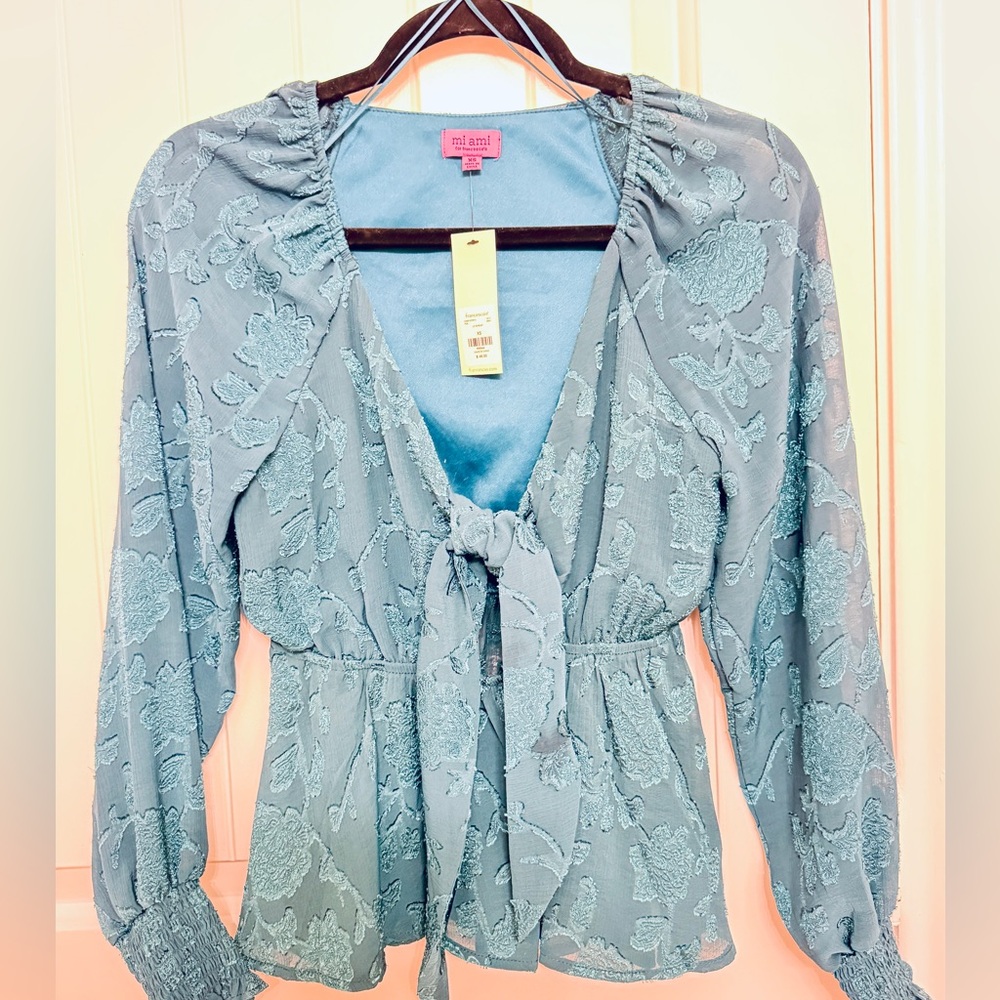 Francesca's Collections Teal Blouse,